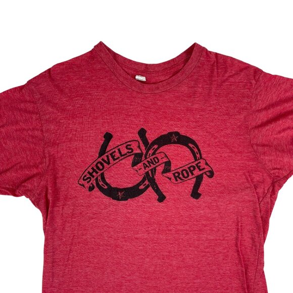 Tultex Other - Shovels And Rope Shirt Size Large Red Black Horseshoes Band Tee